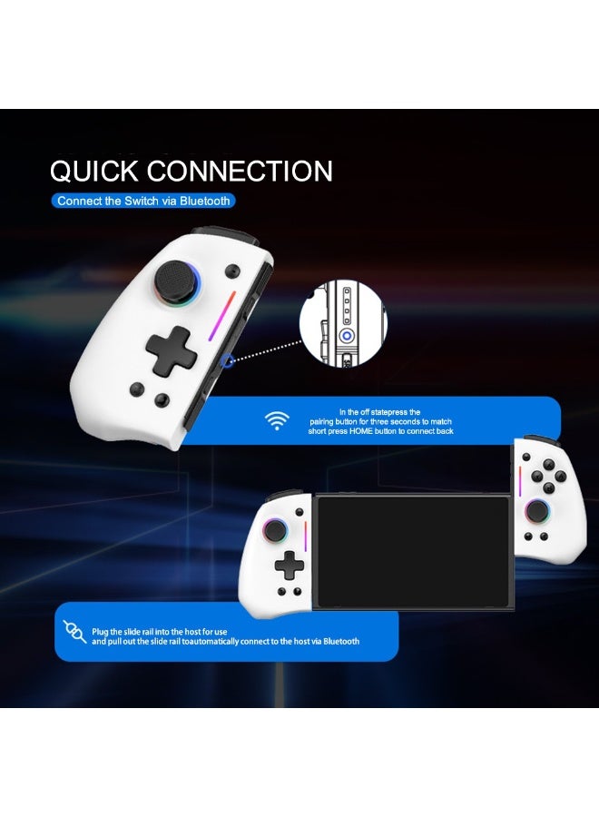 LinYuvo وحدة تحكم الألعاب بلوتوث Classic Joypad LinYuvo KS42 لجهاز Switch و Switch Lite و Switch OLED مع إضاءة RGB ملونة، عصا تحكم معدنية، جيروسكوب بستة محاور، وظيفة توربو، اهتزاز مزدوج قابل للتعديل، وظيفة قابلة للبرمجة، وظيفة انفجار توربو - Image 5